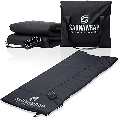 SaunaWrap Infrared Sauna Blanket - Personal Sauna for Home Therapy - Portable Full Body Detox - Body Relief and Deeper Sleep - Temperatures up to 176°F - Sweatproof - Easy to Clean - 74” Length