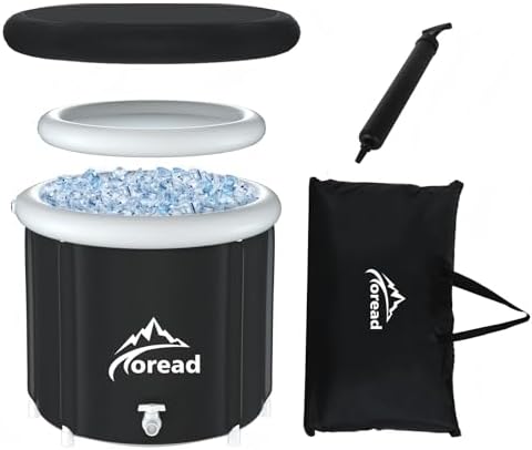 TOREAD Sauna and Cold Plunge Combo-Far Infrared Portable Sauna Blanket with Remote Control, Adjustable Temperature &amp; Portable Ice Bath Tub-87gal Portable Cold Plunge Tub with Carry Ba
